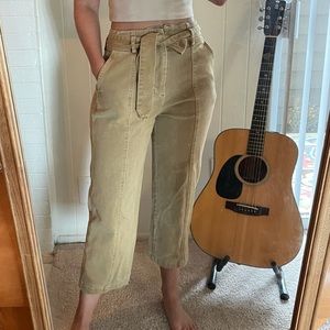 Khaki trousers high waisted